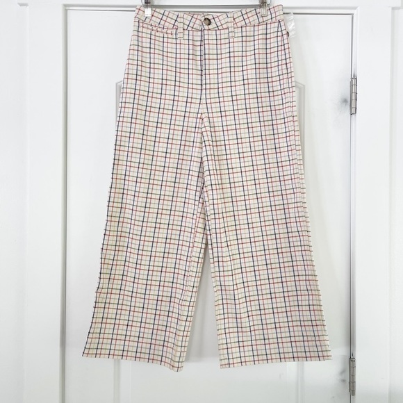 Madewell Emmett Wide Leg Crop Rainbow Windowpane - 28 - Picture 6 of 9